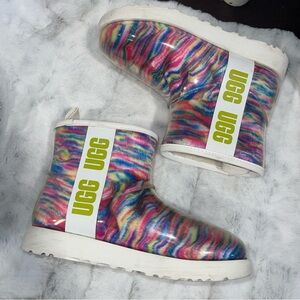 UGG clear pixilated mini boots women’s size 6